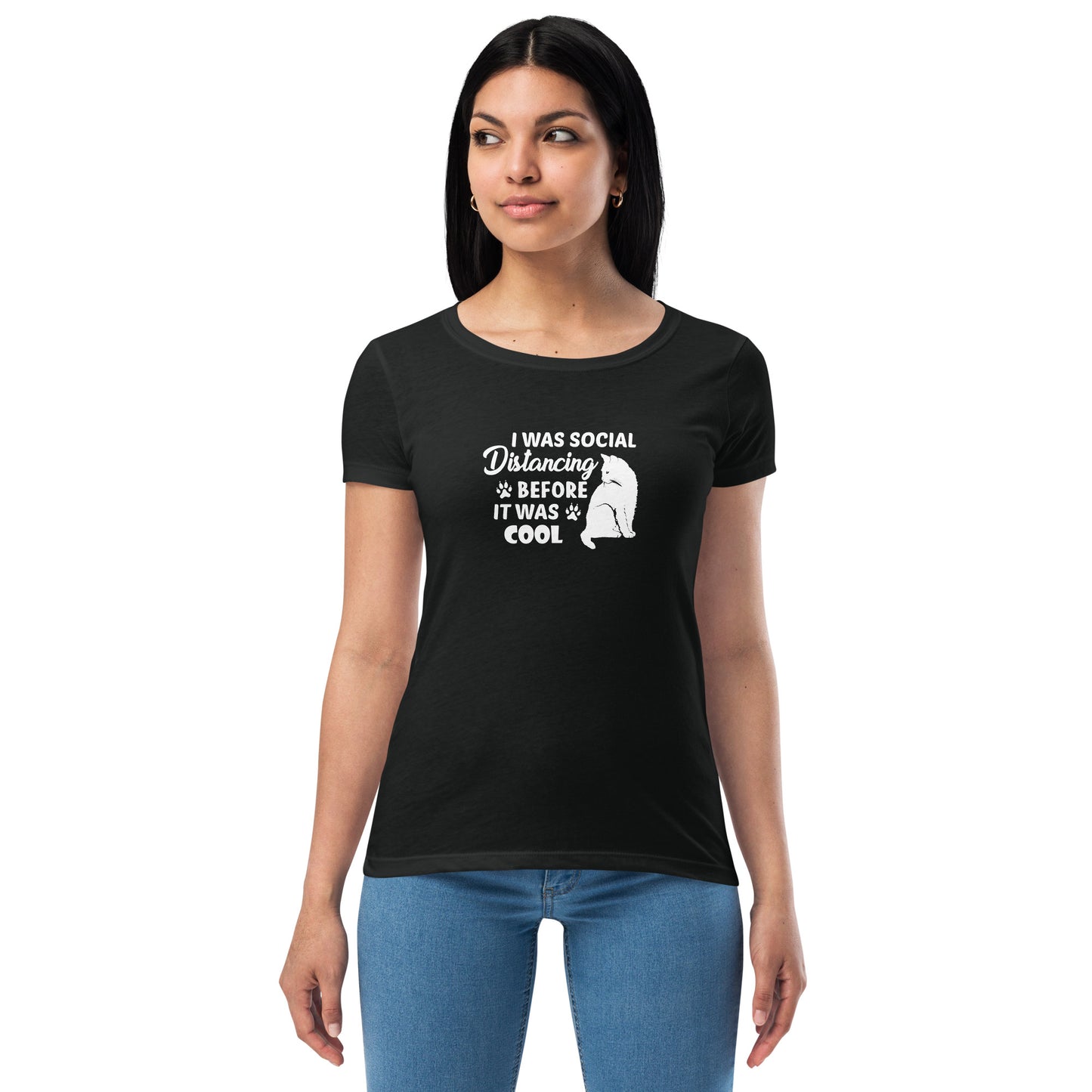 Cat Social Distancing - Ladies T-Shirt