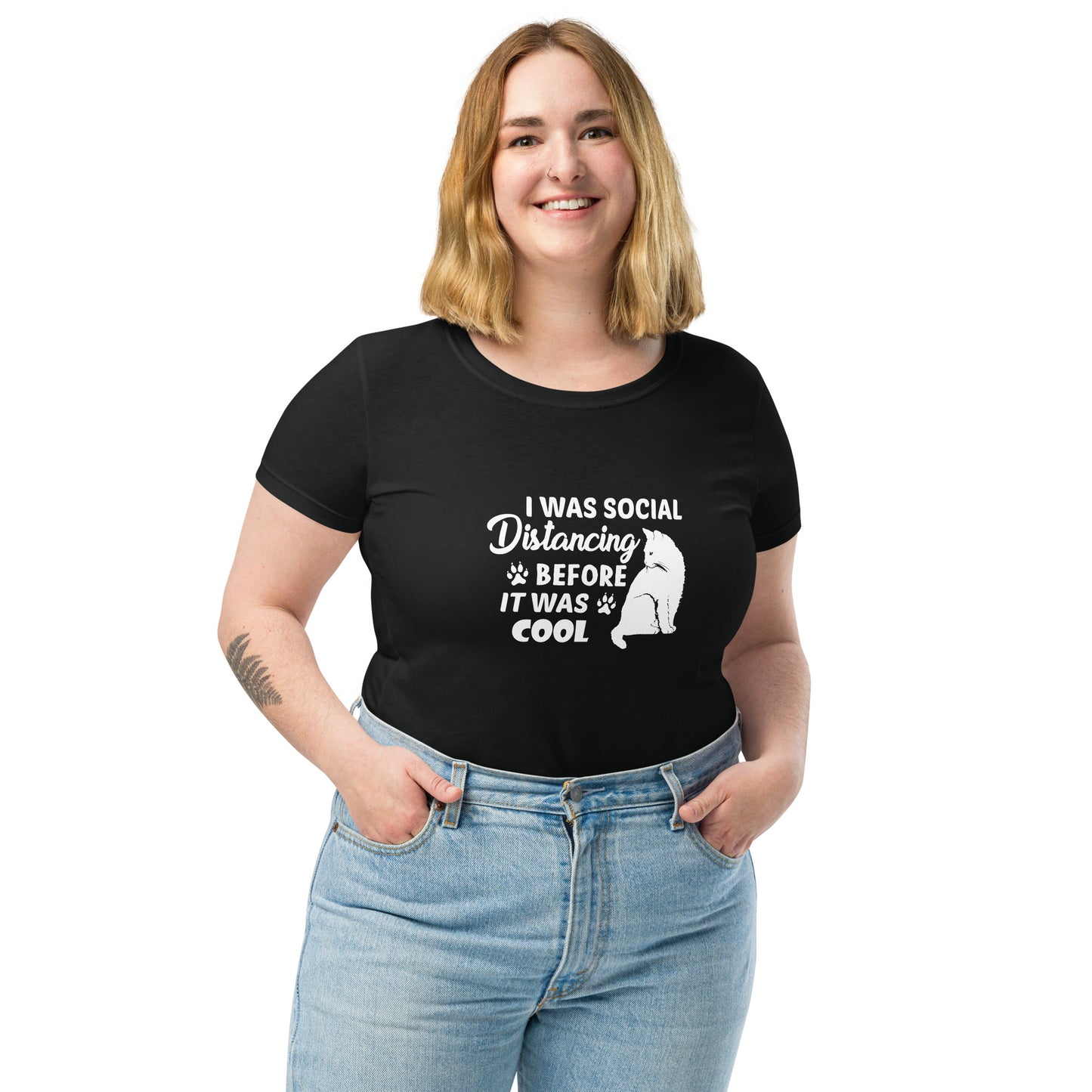 Cat Social Distancing - Ladies T-Shirt