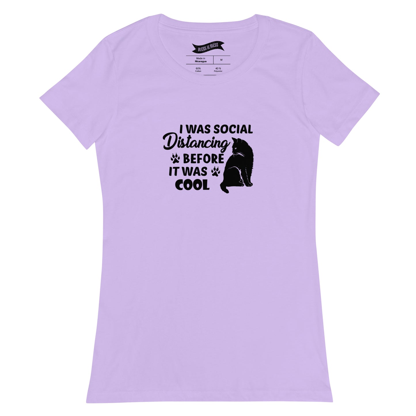 Cat Social Distancing - Ladies T-Shirt