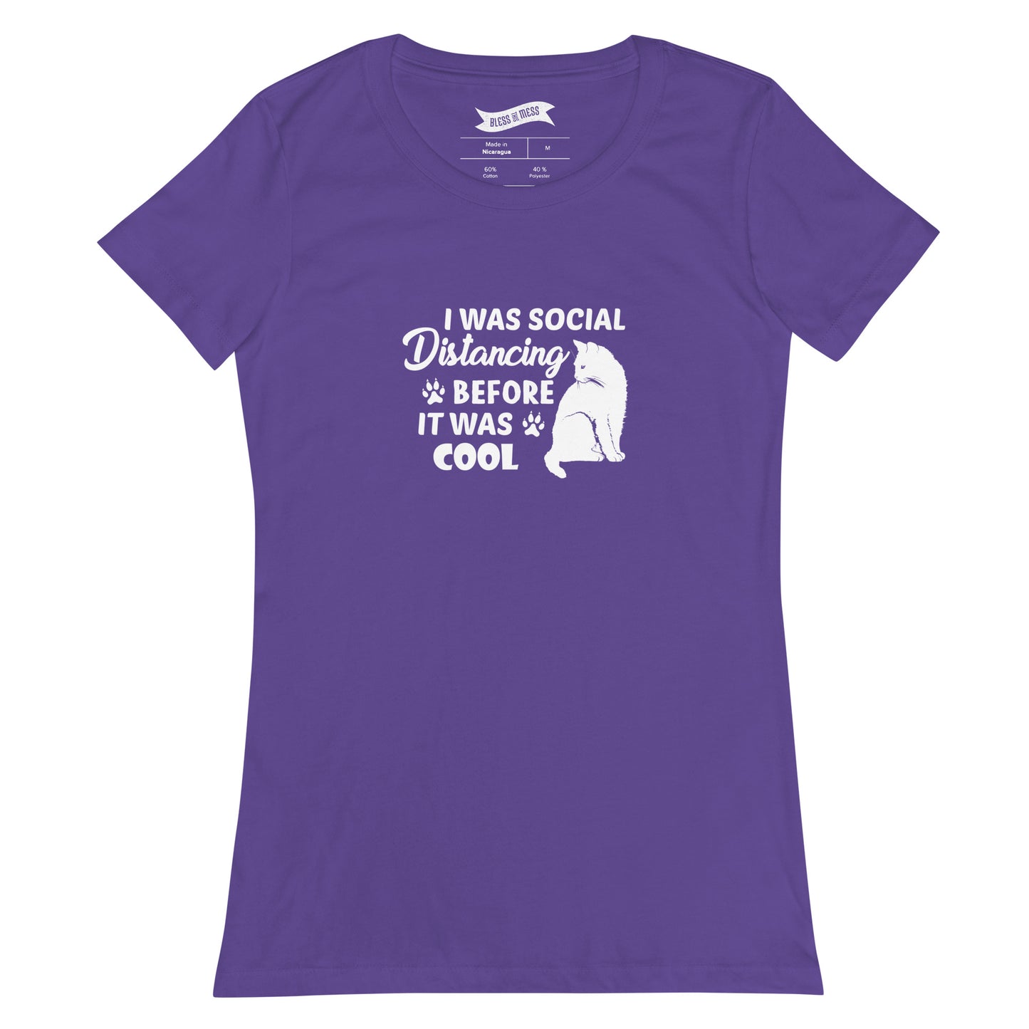 Cat Social Distancing - Ladies T-Shirt