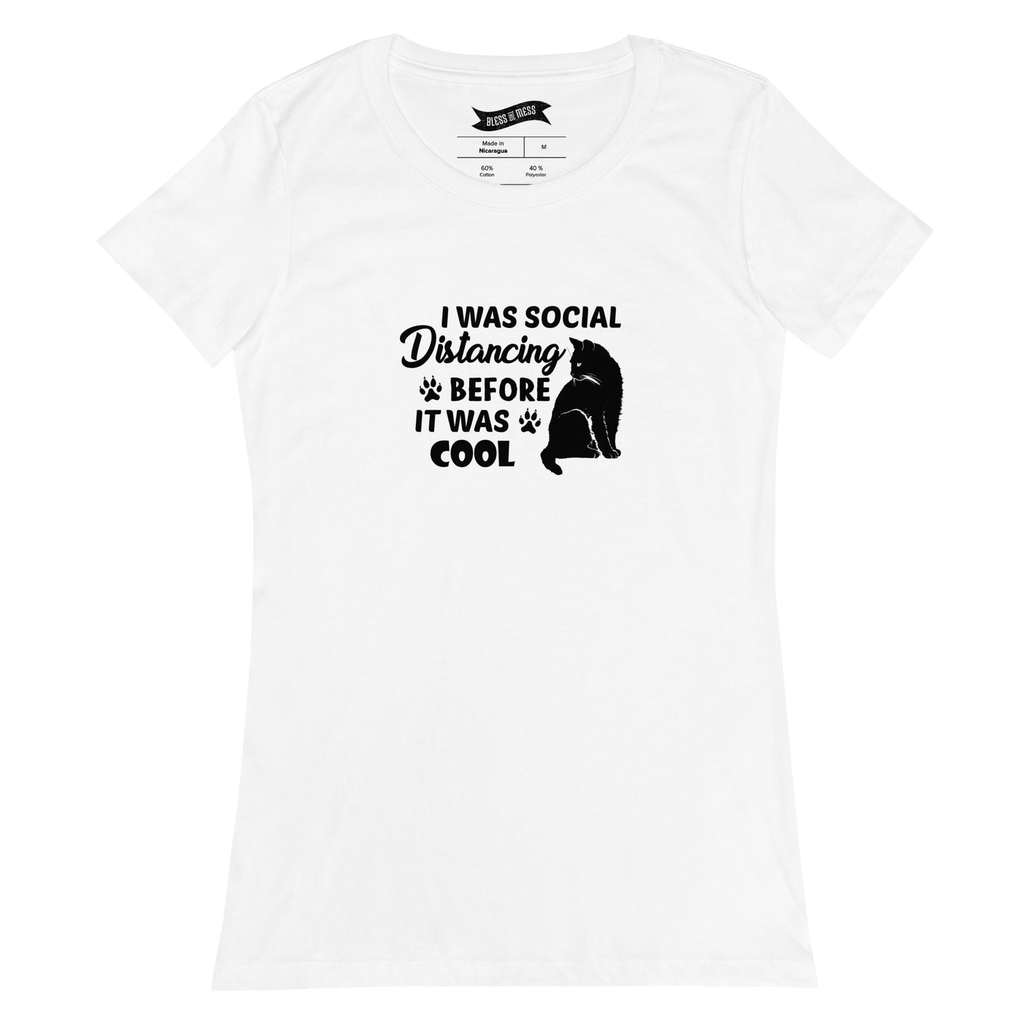 Cat Social Distancing - Ladies T-Shirt